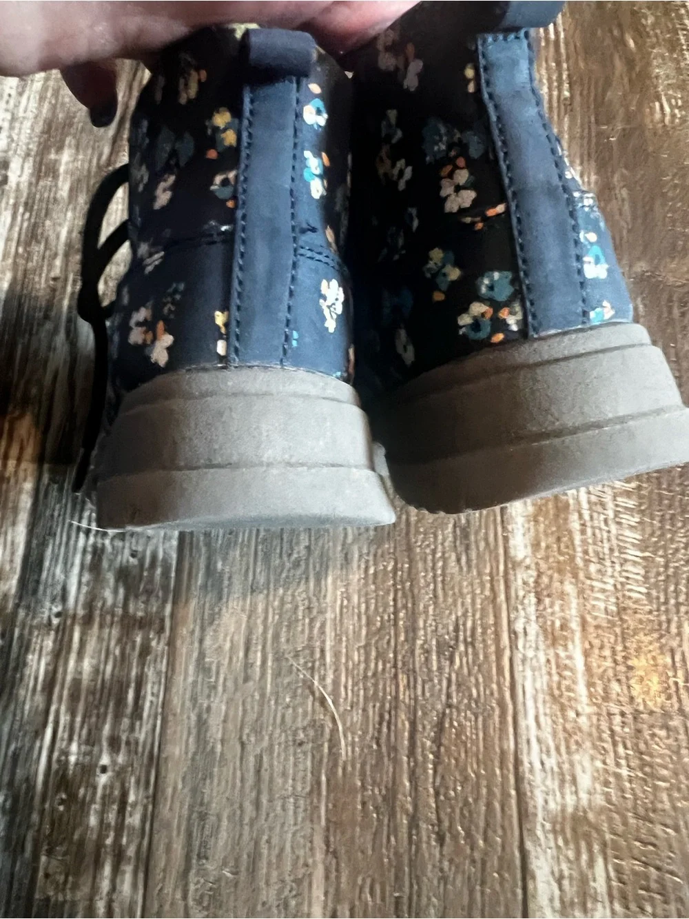 OshKosh B'gosh Navy Floral Lace-Up Girls Boots